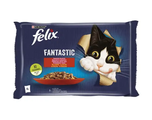 Felix Fantastic - mokra hrana za odrasle mačke, 4x85g