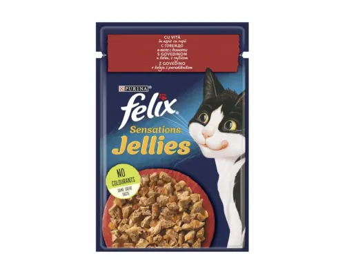 Felix Sensations Jellies - mokra hrana za odrasle mačke, 85g