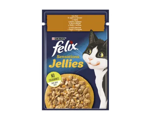 Felix Sensations Jellies - mokra hrana za odrasle mačke, 85g